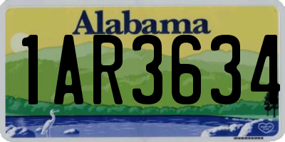 AL license plate 1AR3634