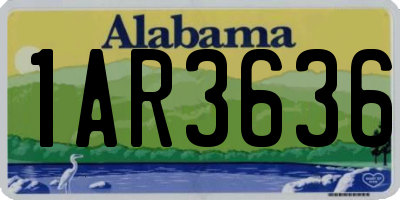 AL license plate 1AR3636