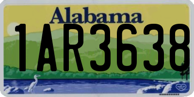 AL license plate 1AR3638