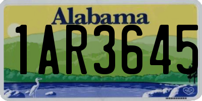 AL license plate 1AR3645