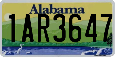 AL license plate 1AR3647