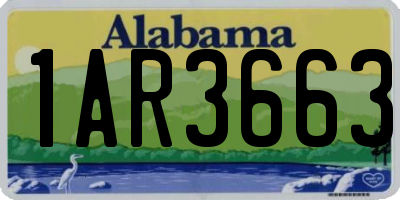 AL license plate 1AR3663