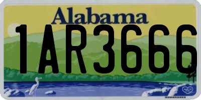 AL license plate 1AR3666
