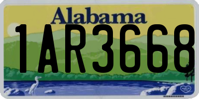 AL license plate 1AR3668