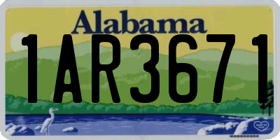 AL license plate 1AR3671