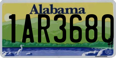 AL license plate 1AR3680