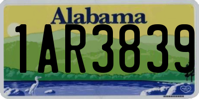 AL license plate 1AR3839