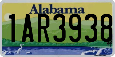 AL license plate 1AR3938