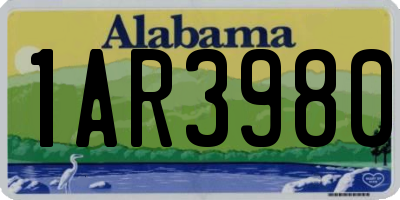 AL license plate 1AR3980