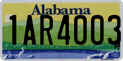 AL license plate 1AR4003