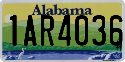 AL license plate 1AR4036