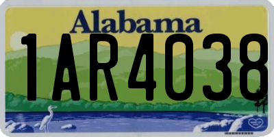 AL license plate 1AR4038
