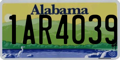 AL license plate 1AR4039