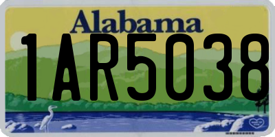 AL license plate 1AR5038