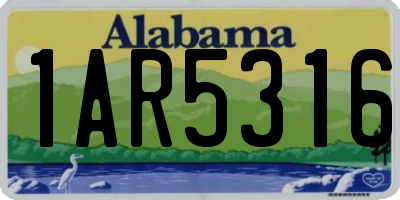 AL license plate 1AR5316