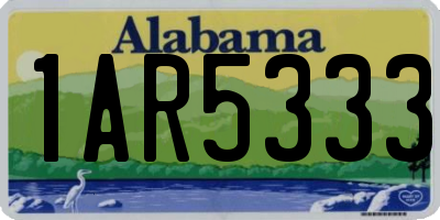 AL license plate 1AR5333