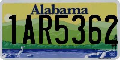 AL license plate 1AR5362