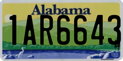 AL license plate 1AR6643