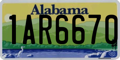AL license plate 1AR6670