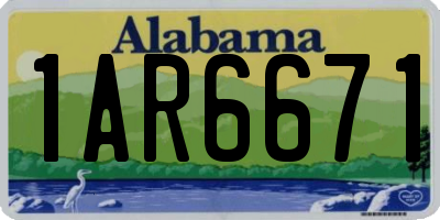 AL license plate 1AR6671