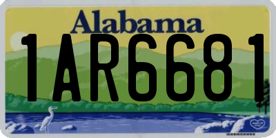 AL license plate 1AR6681