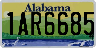 AL license plate 1AR6685