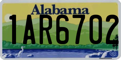 AL license plate 1AR6702