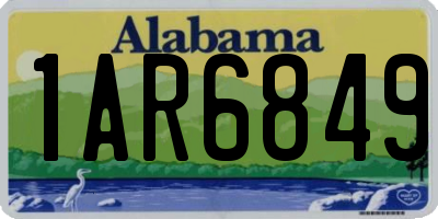 AL license plate 1AR6849