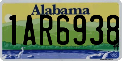 AL license plate 1AR6938