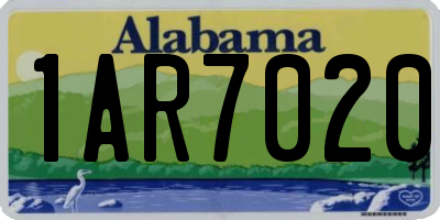 AL license plate 1AR7020