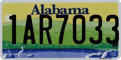 AL license plate 1AR7033