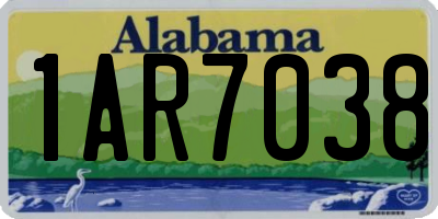 AL license plate 1AR7038