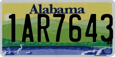 AL license plate 1AR7643