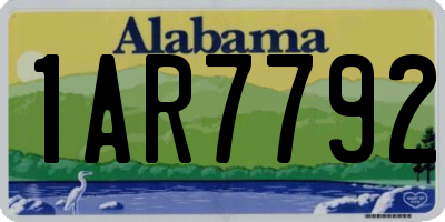 AL license plate 1AR7792