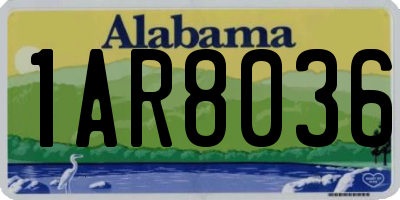 AL license plate 1AR8036