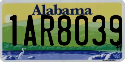 AL license plate 1AR8039