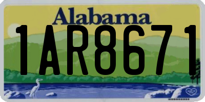 AL license plate 1AR8671
