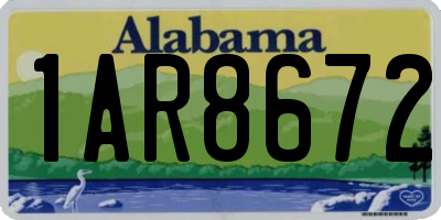 AL license plate 1AR8672