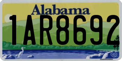 AL license plate 1AR8692