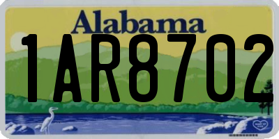 AL license plate 1AR8702