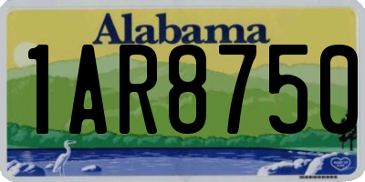 AL license plate 1AR8750