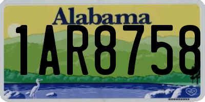 AL license plate 1AR8758