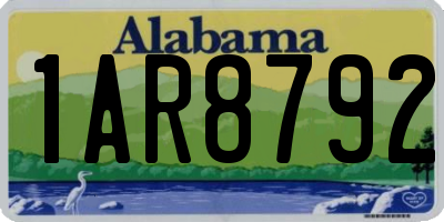 AL license plate 1AR8792