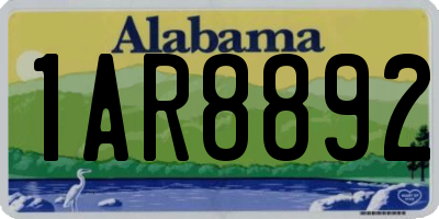 AL license plate 1AR8892