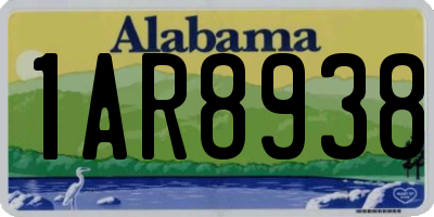 AL license plate 1AR8938
