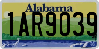 AL license plate 1AR9039
