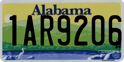AL license plate 1AR9206