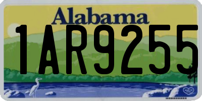 AL license plate 1AR9255