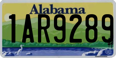AL license plate 1AR9289