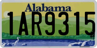 AL license plate 1AR9315